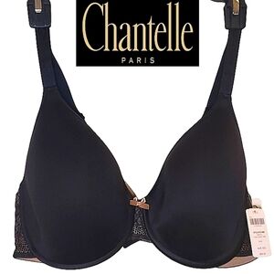 Soma Chantelle Ideal Plunge Cotton T Shirt Designer Comfort Womens Bra